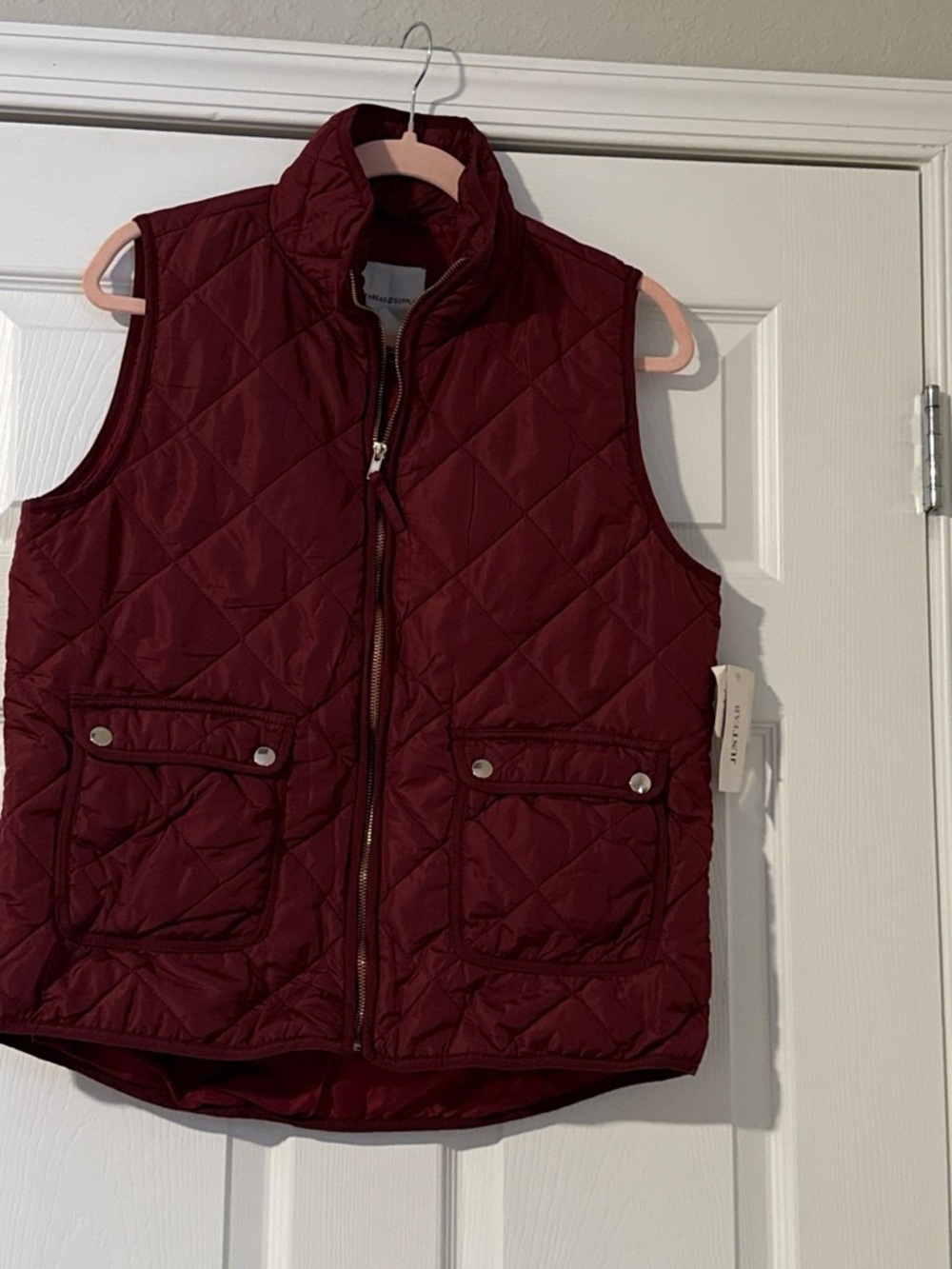 NWT Thread & Supply Burgundy Quilted Vest – Women’s